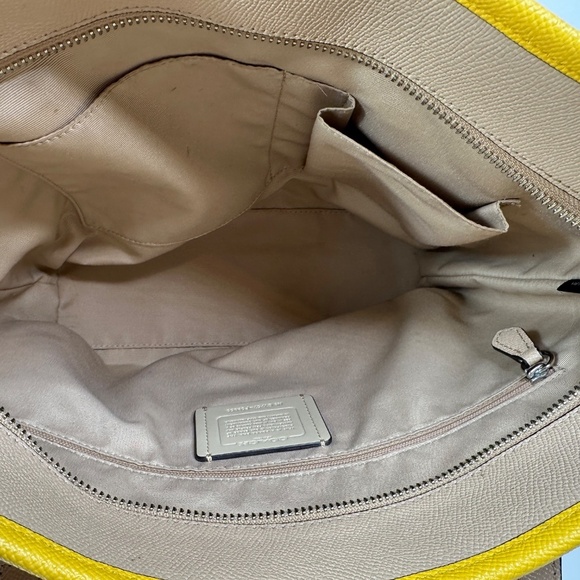 Coach Tan and Yellow Women's Tote Bag - Picture 11 of 13